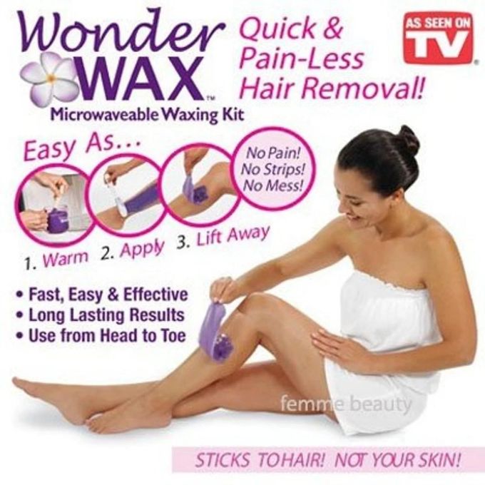 Deluxe Wonder Wax Instant Painless Hair Removal Microwaveable Waxing Kit(Sticks to Hair, not to Skin)Quick and Painless Removes Hair for upto 8 Weeks