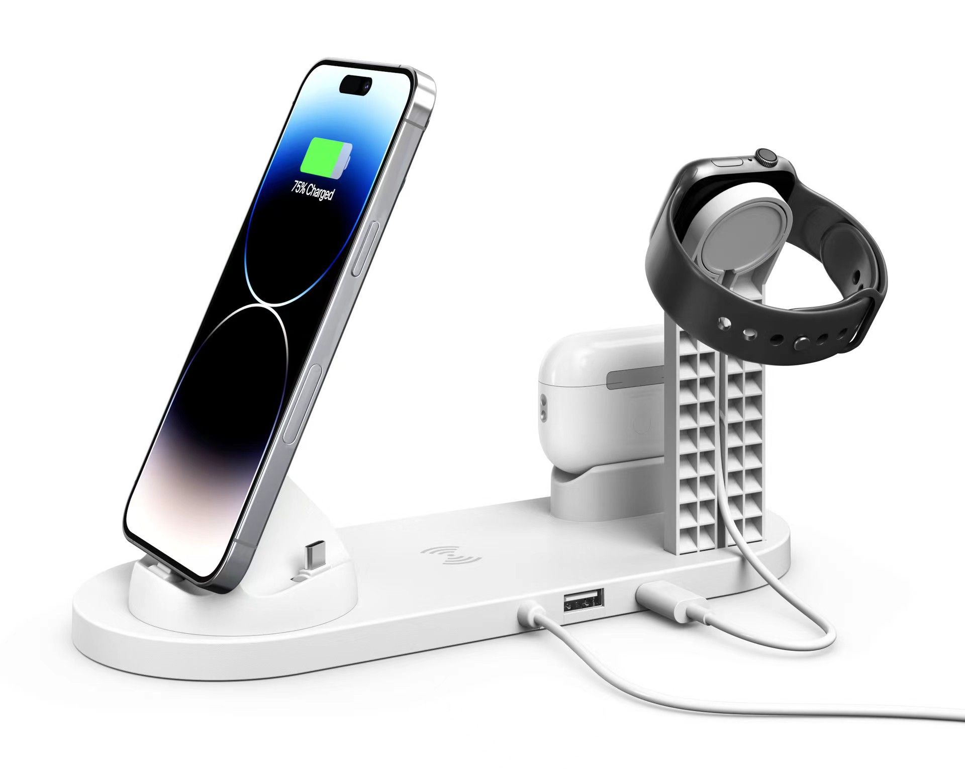 4 in 1 Wireless Charger Stand Pad For iPhone 14 13 12 X Apple Watch Qi Fast Charging Dock Station for Airpods Pro iWatch 7 6