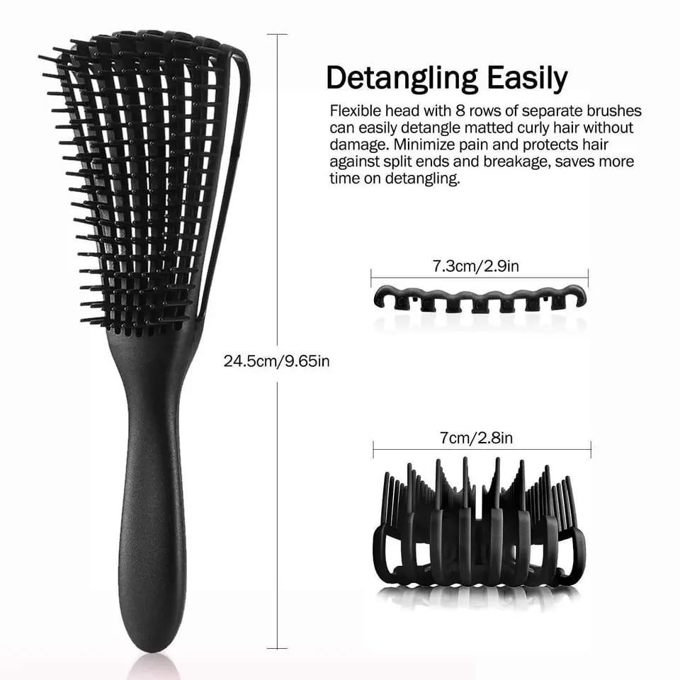 Detangling brush ,make combing hair an easy business .No chipping off the hair ,straightens and no pain when combing hair. Available