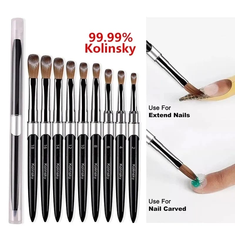 Original Kolinsky Acrylics brush . 100% mink. This brush brings out the best Acrylics nails on the client . It's the best worldly used acrylics Brush .Available