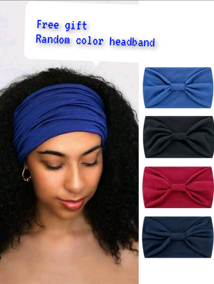 Short headband pineapple wig _black Plus free random colour headband