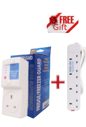 FRIDGE GUARD +FREE 4 WAY SOCKET EXTENSION CABLE White