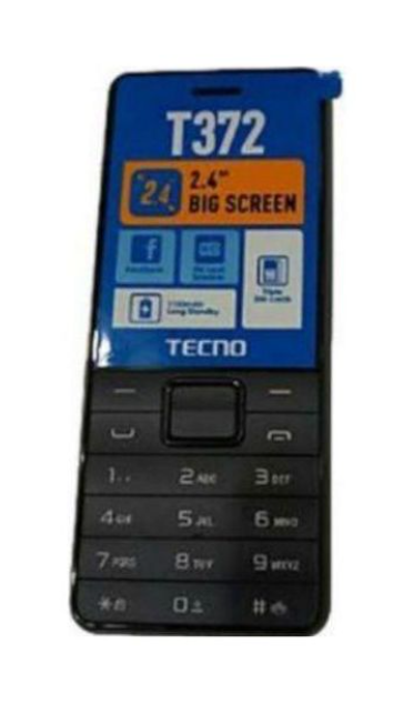 TECNO T372 2.4" TRIPPLE SIM 3-THREE SIM CARD SLOT FEATURE/BUTTON PHONE KABAMBE KATULULU MOBILE PHONE DURABLE BATTERY 500MAH FM RADIO LOUD SPEAKER CAMERA BLUETOOTH
