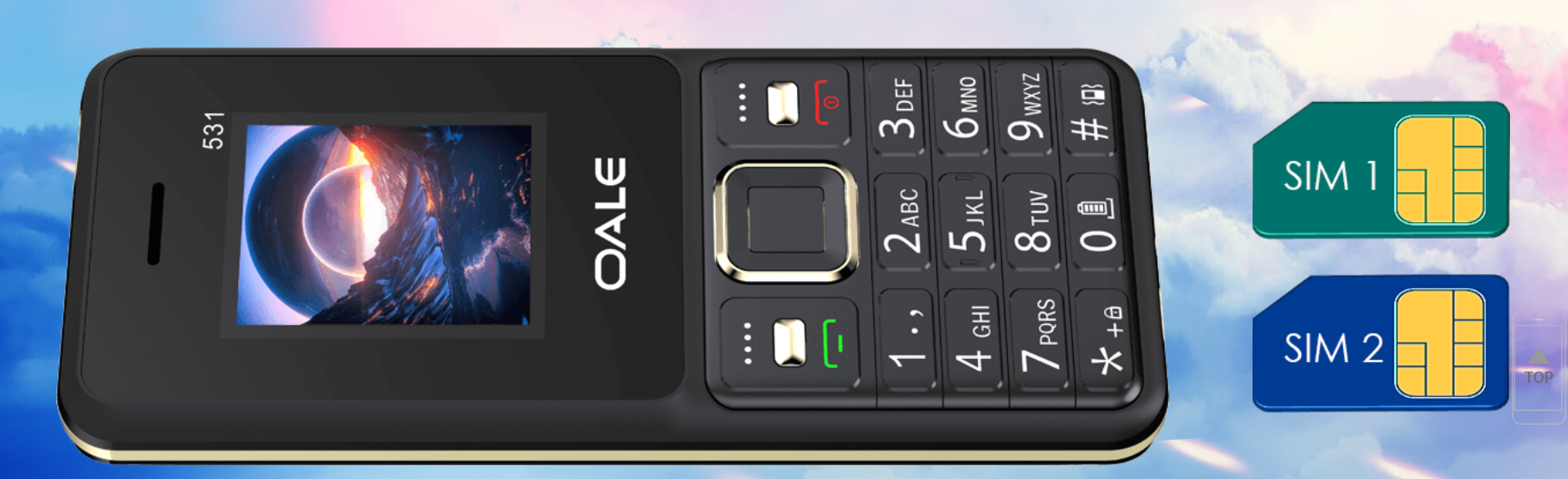 NEW OALE 531 FEATURE PHONE KABAMBE DUAL SIM CARD TWO SIM CARD SLOT HIGH CAPACITY BATTERY LOUND SPEAKER HIGH QUALITY CAMERA