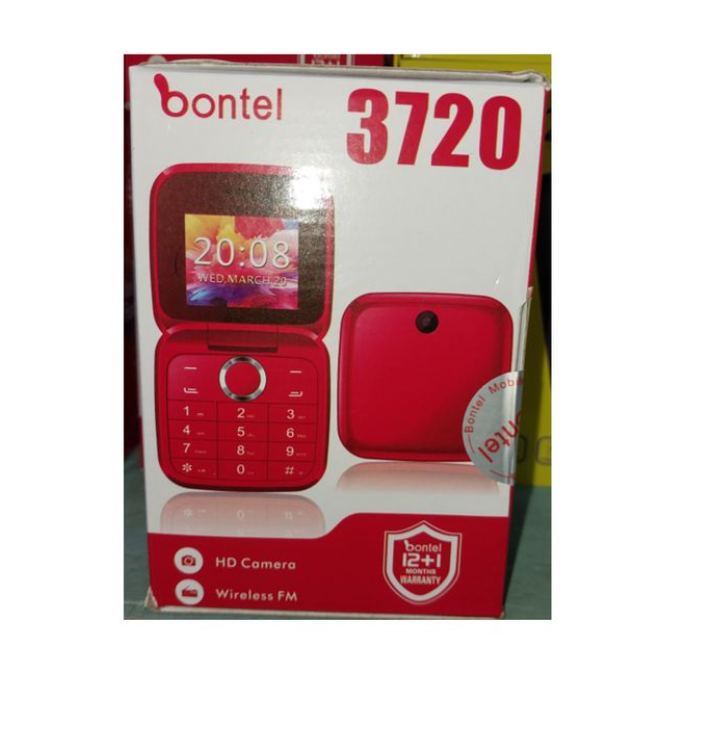 NEW ARRIVAL BONTEL 3720 FLIP PHONE 1.77'' BUTTON KABAMBE PHONE DISPLAY FM RADIO FLASH TORCH BATTERY 1000MAH DUAL SIM CARD-2 SIM CARD SLOT FEATURE PHONE BLUETOOTH SUPPORT