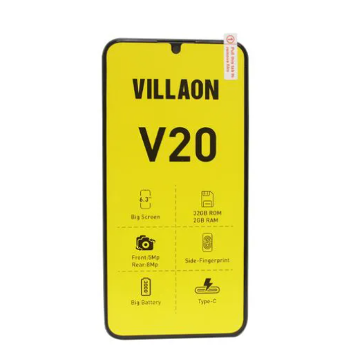 ORIGINAL NEW VILLAON V20 6.3" STORAGE 2GB RAM+32GB  ROM CAMERA 8MP BATTERY 3000MAH DUAL SIM CARD SMART PHONES SIDE-FINGER PRINT CHEAP SMART PHONES