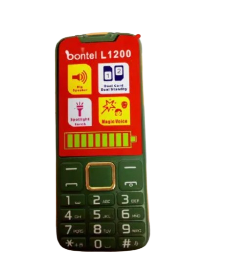 BONTEL L1200 1.77" DUAL SIM-TWO SIM CARD SLOT SCREEN DISPLAY BATTERY 1000 MAH BIG TOUCH KABAMBE/KATULULU/MULAKA MWIZI FEATURE PHONE