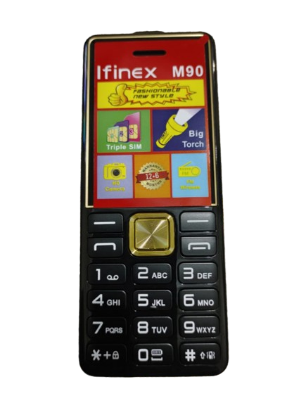NEW ARRIVAL IFINEX M90 TRIPLE SIM THREE SIM CARD SLOT WIRELESS FM CAMERA BIG TOUCH KABAMBE/KATULULU/MULIKA MWIZI/BUTTON FEATURE PHONE