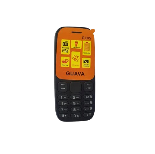 GUAVA G105 AFFORDABLE FEATURE PHONE/KABAMBE/KATULULU/MULIKA MWIZI PHONE 1000MAH BATTERY 1.8-INCH SCREEN DISPLAY DUAL SIM BLUETOOTH, FM WIRELESS MP3, AND MP4 PLAYERS POWERFULL TOUCH AND CAMERA