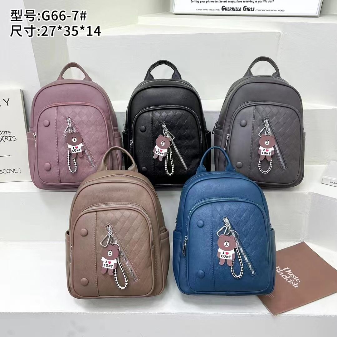 Fashion Shoulder Bag Rucksack PU Leather Women Ladies Backpack Travel bag Mini Backpack black one size