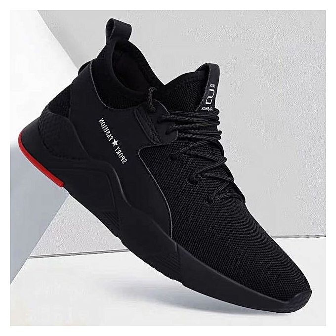 Men's casual PU artificial leather shoes Boys white sports shoes fashion running shoes driving shoes students single shoes athletic skateboarding shoes sneakers -Black