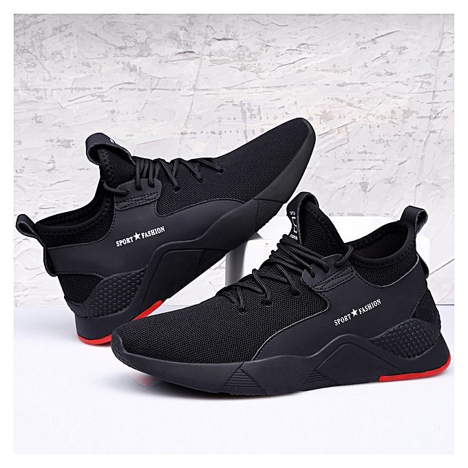 Men's casual PU artificial leather shoes Boys white sports shoes fashion running shoes driving shoes students single shoes athletic skateboarding shoes sneakers -Black