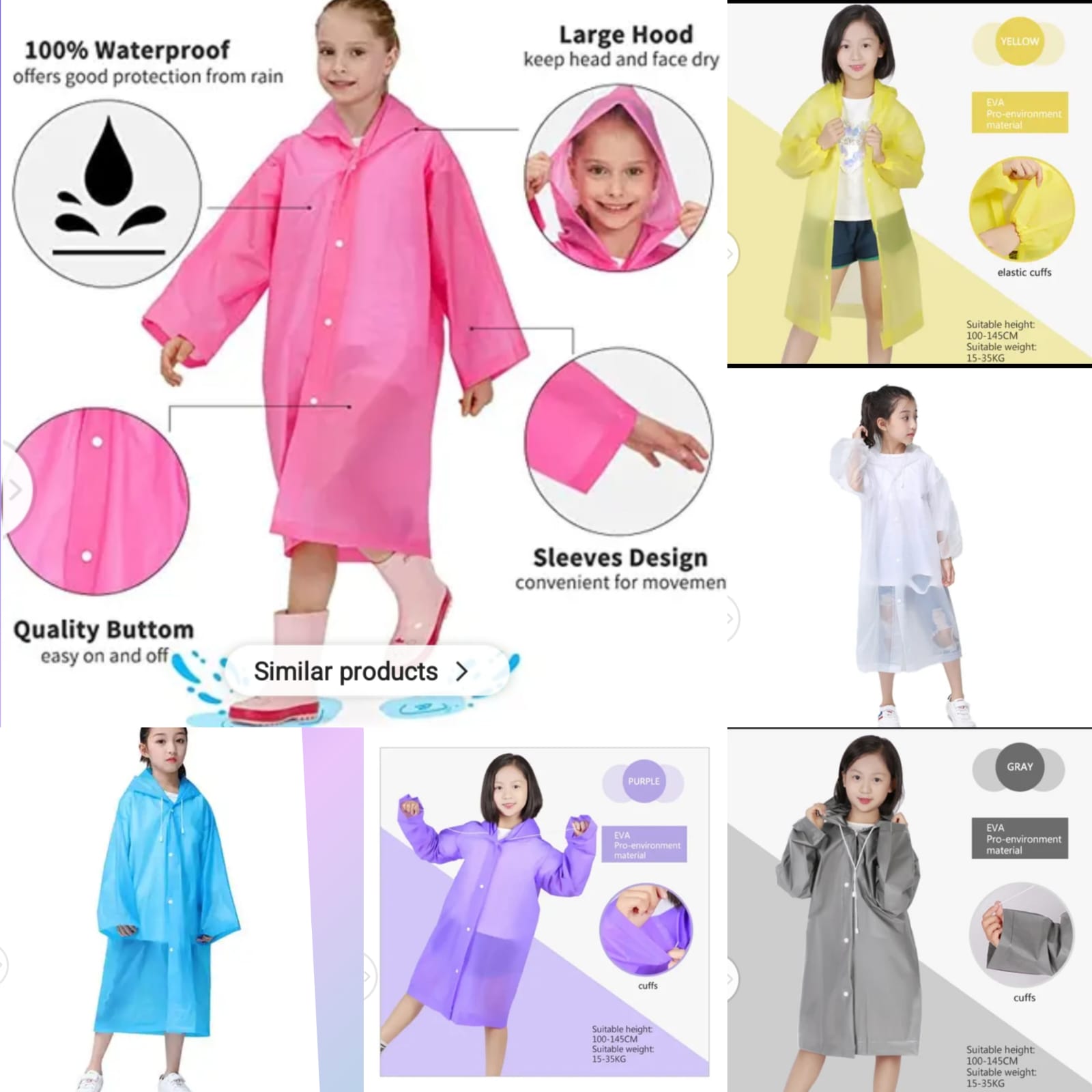 Kids rain coats age 3-6yrs