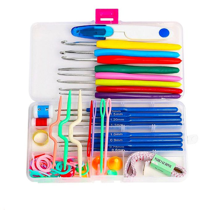 16 Knitting Needles Crochet Set DIY Needle Art Craft Scissors