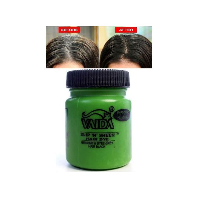 Vaida Black Hair Dye Pomade Slip 'n' Sheen Hair Coloring Dye.
