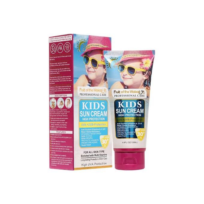 Fruit Of The Wokali Kids Sun Cream High Protection Sunscreen SPF 30+ -130ml.
