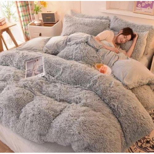 CLEARANCE OFFER 6Pcs Velvet Fluffy Full Duvet Set - Blanket Covers