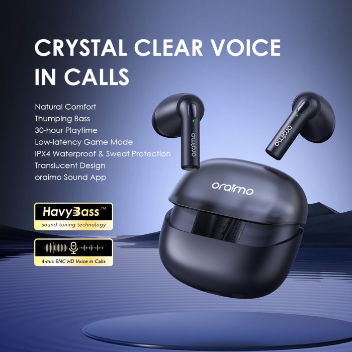 oraimo Riff 2 Half-in Ear True Wireless (Earbuds) Earphones
