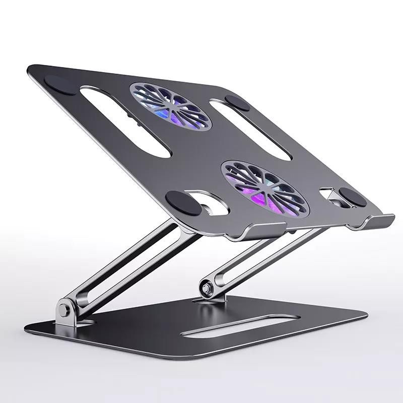 Laptop Stand Cooling Fan Desk Portable Adjustable Foldable Computer Aluminium