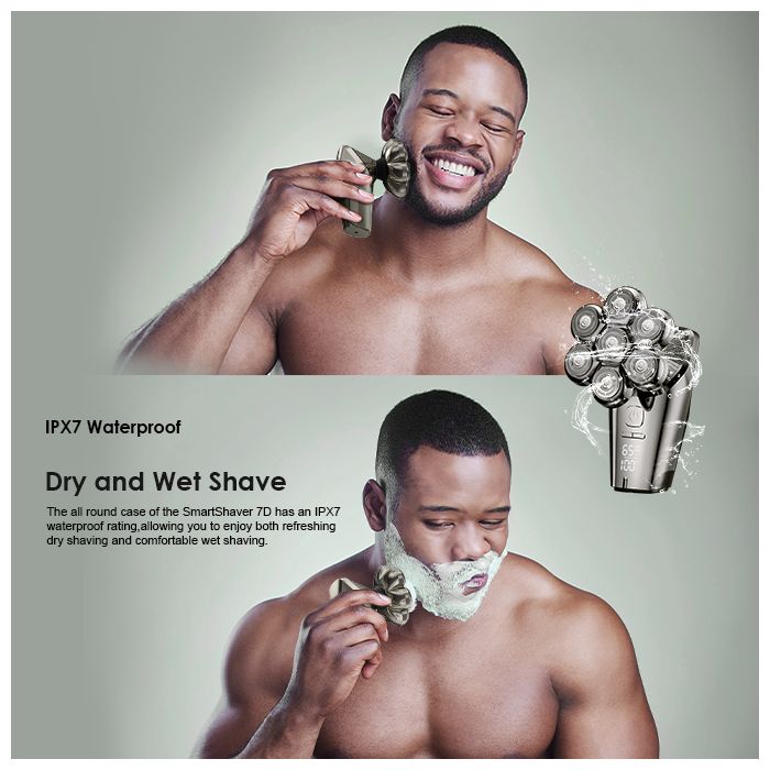 oraimo SmartShaver 7D 360° Floating 7 Razor Heads 5-in-1 Shaver Kit IPX7 Waterproof Shaver