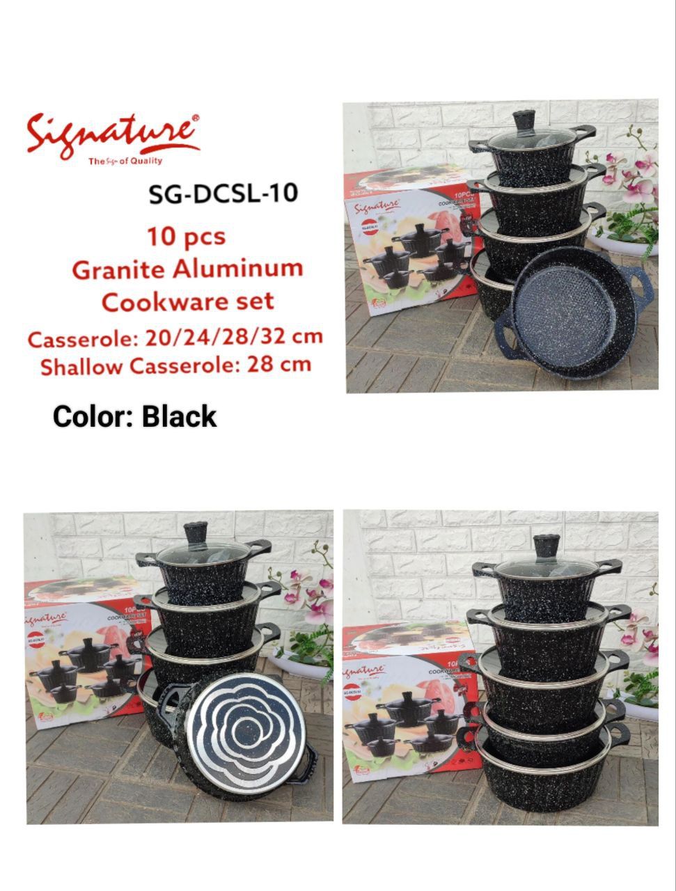 Signature 10 Granite Aluminum Cookware set