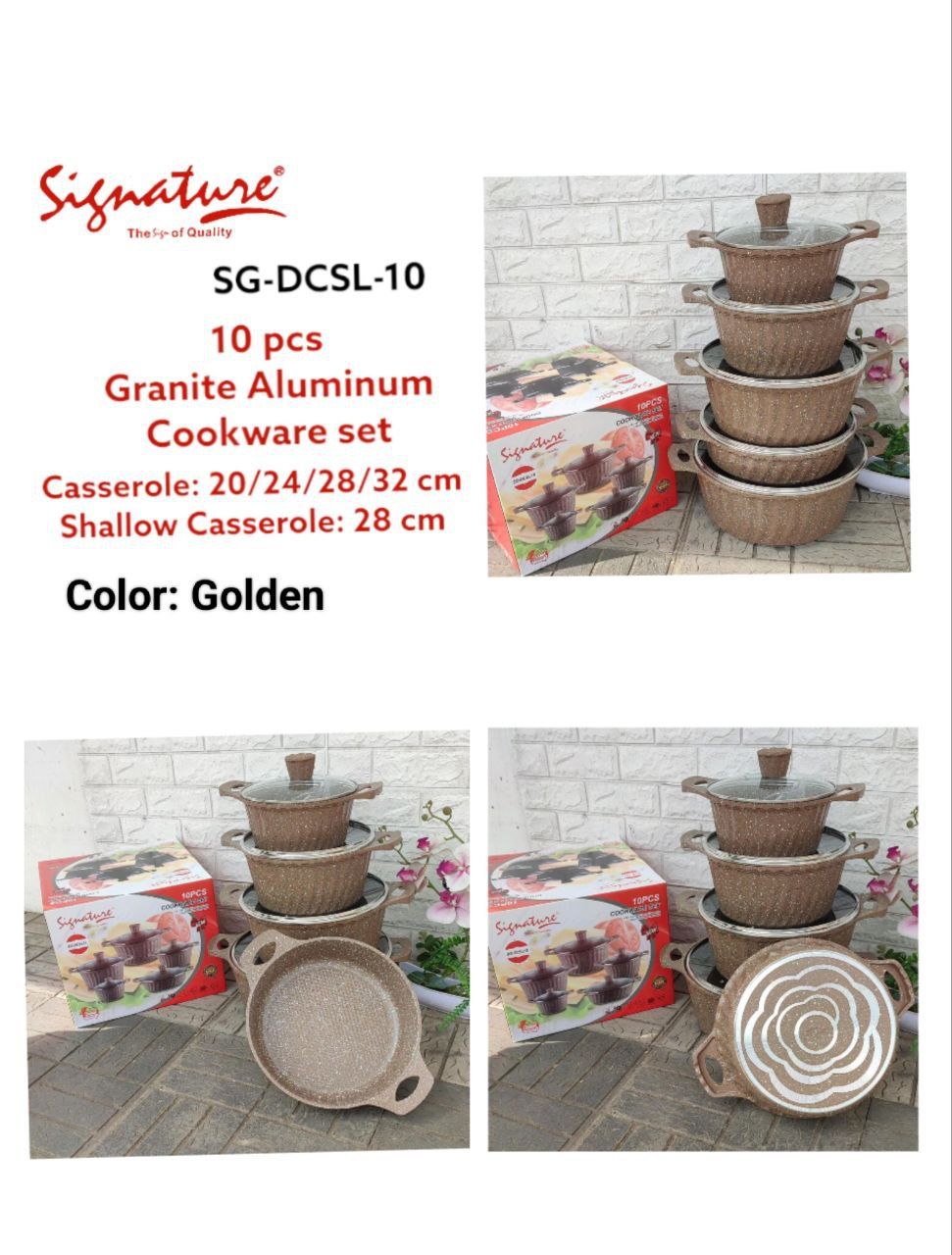 Signature 10 Granite Aluminum Cookware set