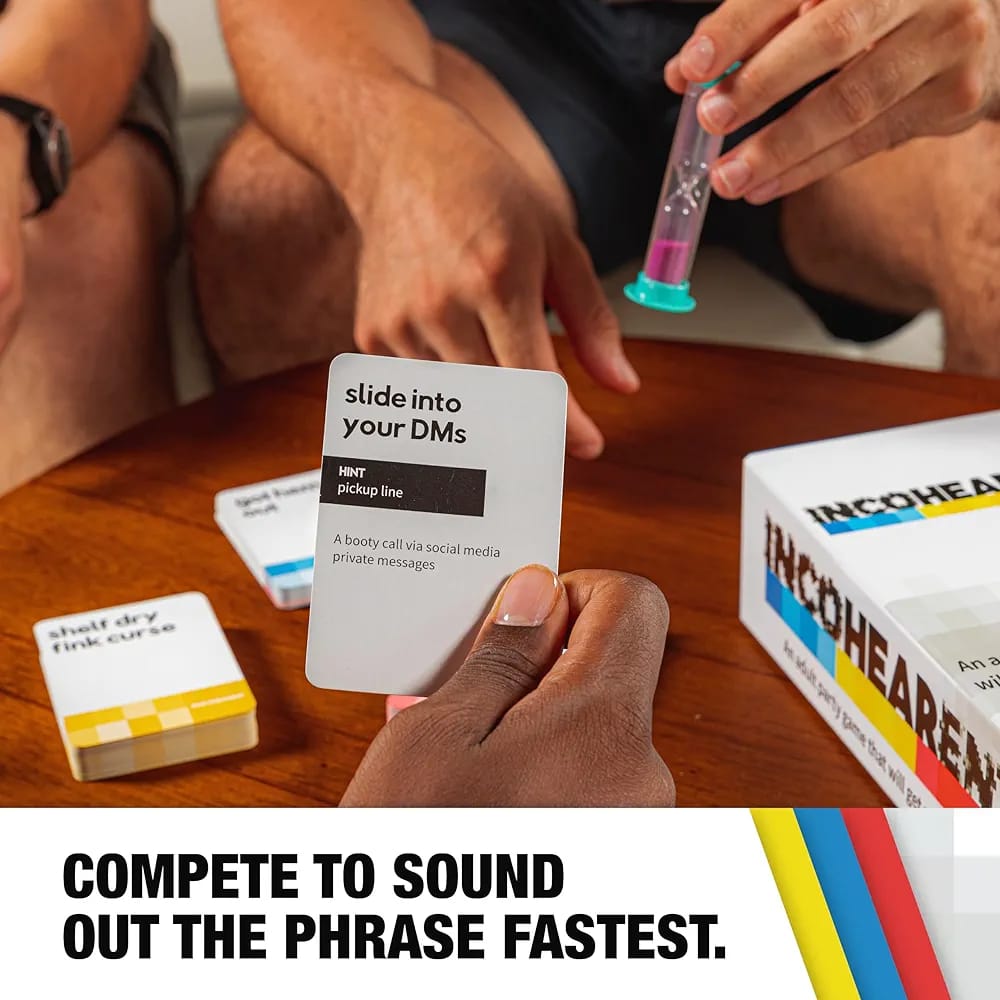 Incoherent card game;
This viral card game is a fan favorite in party games for adults and family