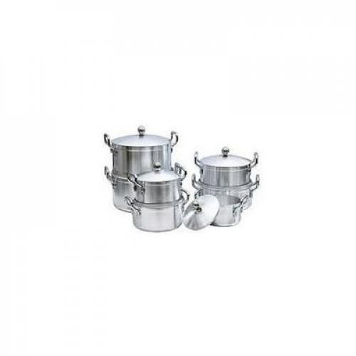 World Tornado Aluminum Cookware 7 Pot Sufuria Set With 7 Lids  Ideal for open charcoal jiko or firewood, gas, or electricity.