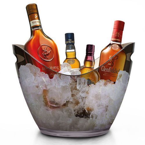 VIP Champagne Beer Water Soda Acrylic Ice Bucket Roomy, featherlight, and stylized, this modern ice bucket comes party-ready. It’s made of durable polystyrene with cut-out handles allowing for easy mobility.