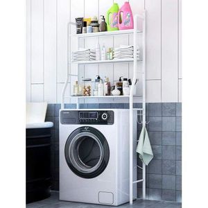 3 Tier Over The Washing Machine Storage Rack Suitable to place at bathroom, kitchen, balcony. The height of each tray can be adjusted freely by rubber ring.