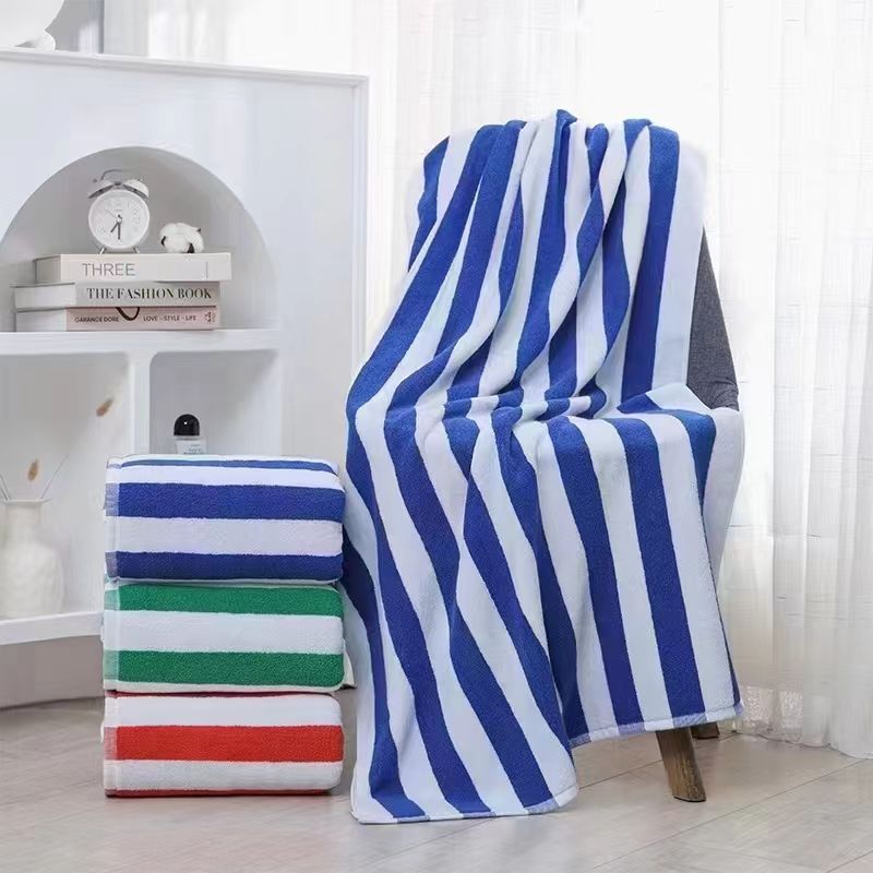 Cotton Colorful Striped Face Towels Beach Swim Bath Drying These bath towels give perfect post shower warmth and delicacy , woven with 100% ring spun cotton that are supremely soft and breathable while being strong and durable for daily use.