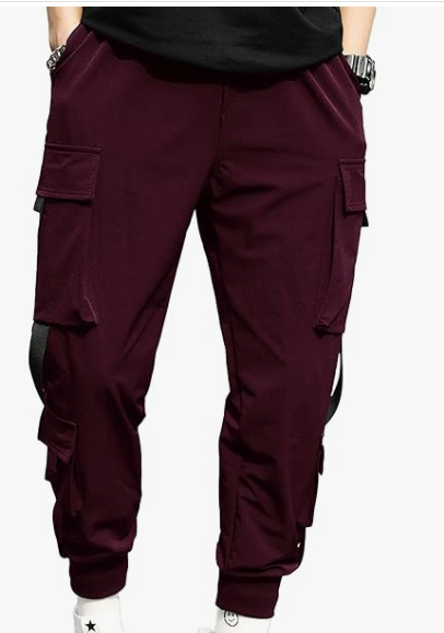 Fashion unisex  Pants Casual Solid Color Pockets Waist Drawstring Ankle Tied Skinny Cargo Pants unisex Clothing Streetwear Pants