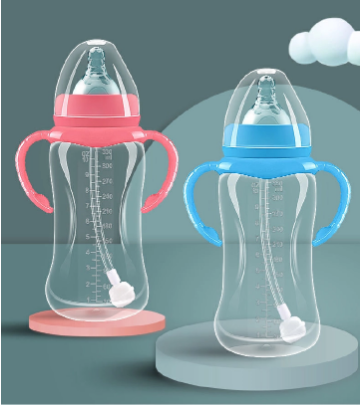 New Baby Bottle Mom Easy PP Baby Feeding Bottle, Nipple, Cross Hole Bottle, Breast Milk Bottle, Nipple, Silicone Straw, Bottle with Handle, Baby Water Bottle, Baby Bottle without BPA