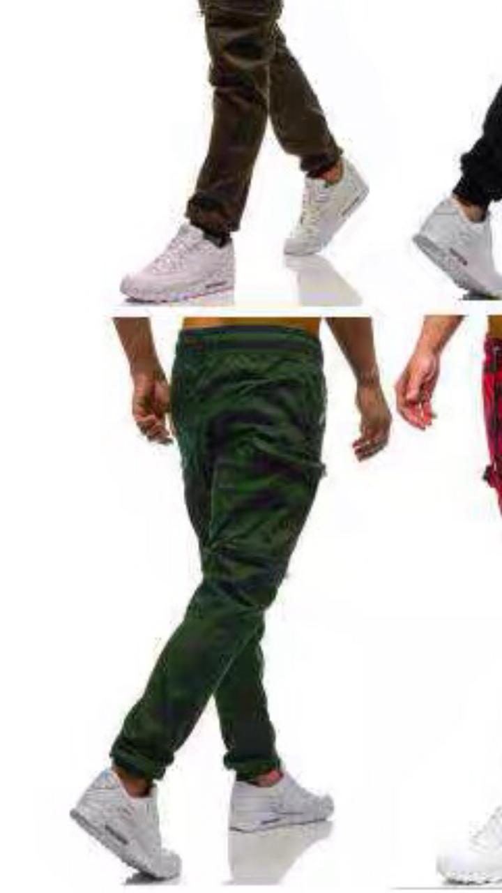 Fashion unisex  Pants Casual Solid Color Pockets Waist Drawstring Ankle Tied Skinny Cargo Pants unisex Clothing Streetwear Pants