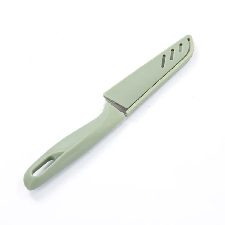 UPHUI Paring Cutter Fruit Melon Vegetables Cutter Portable Versatile Kitchen Cutter with Sleeve for Kitchen Home Use Stainless Steel (GREEN)