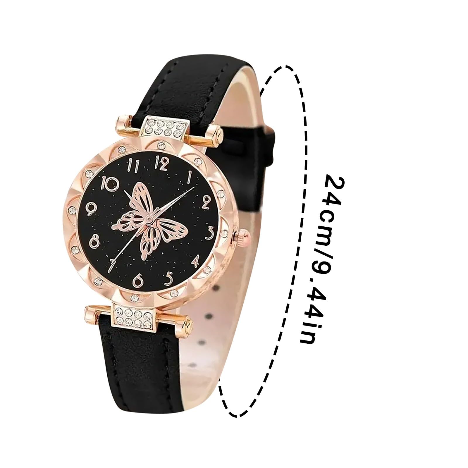 UPHUI Watches Set 5pcs/Set Fashion Butterfly Ladies Belt and Women's Watches Watch Set