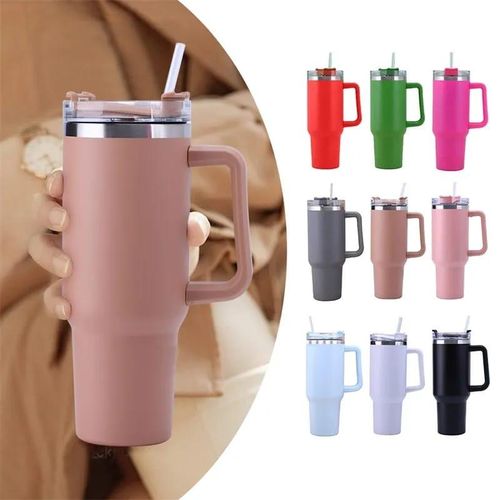 1.2 litres Stanley Stainless Steel Tumbler with Handle & Straw Lid, Insulated Reusable Stainless Steel Travel Mug