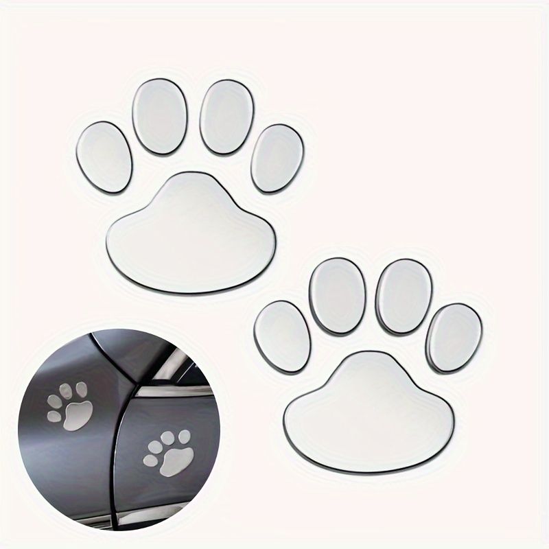 2pcs/set Car Sticker Window Bumper Body Cool Design Paw 3D Animal Dog Cat Footprint Decal PVC Styling Emblem Auto Creative Exterior Accessories