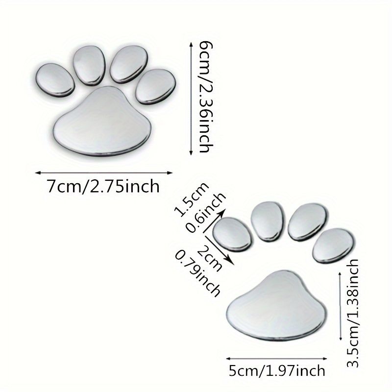 2pcs/set Car Sticker Window Bumper Body Cool Design Paw 3D Animal Dog Cat Footprint Decal PVC Styling Emblem Auto Creative Exterior Accessories