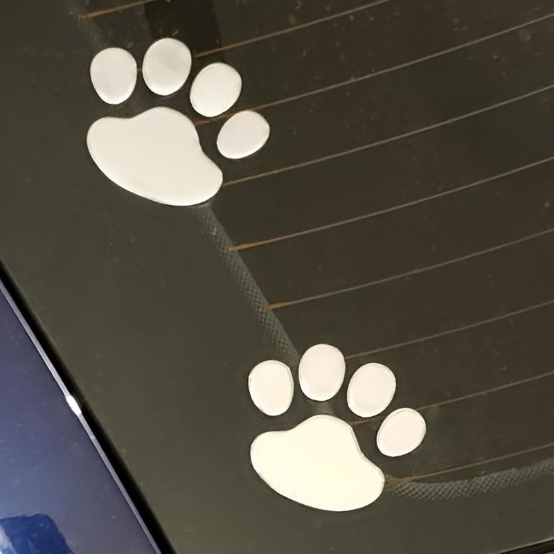 2pcs/set Car Sticker Window Bumper Body Cool Design Paw 3D Animal Dog Cat Footprint Decal PVC Styling Emblem Auto Creative Exterior Accessories
