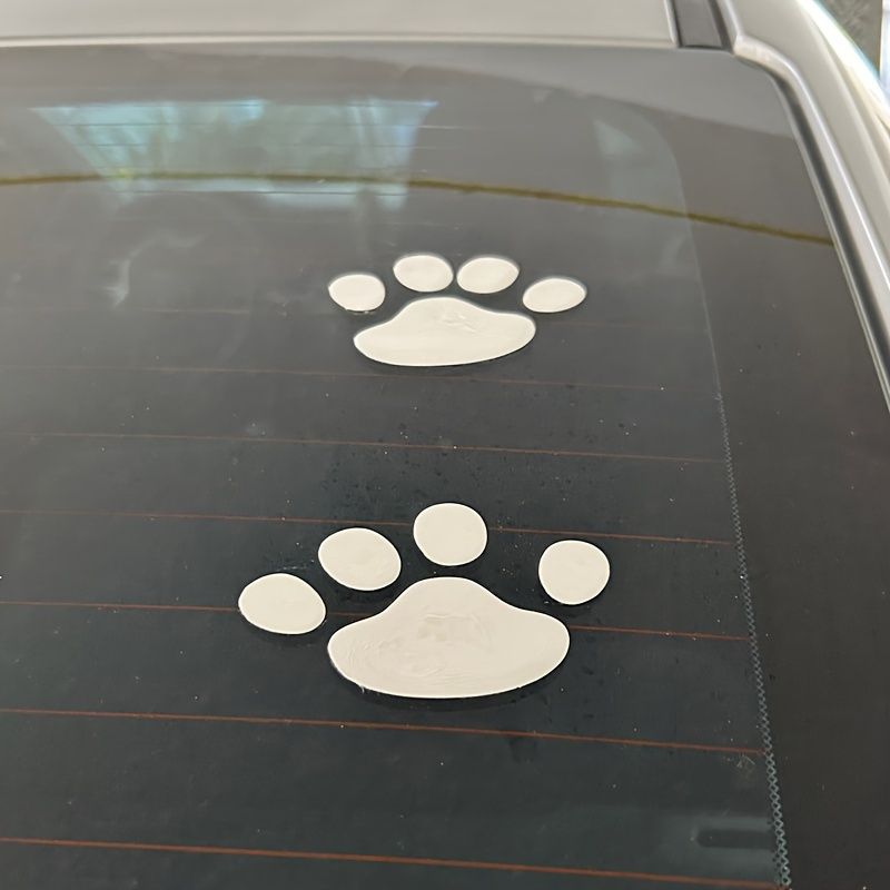 2pcs/set Car Sticker Window Bumper Body Cool Design Paw 3D Animal Dog Cat Footprint Decal PVC Styling Emblem Auto Creative Exterior Accessories