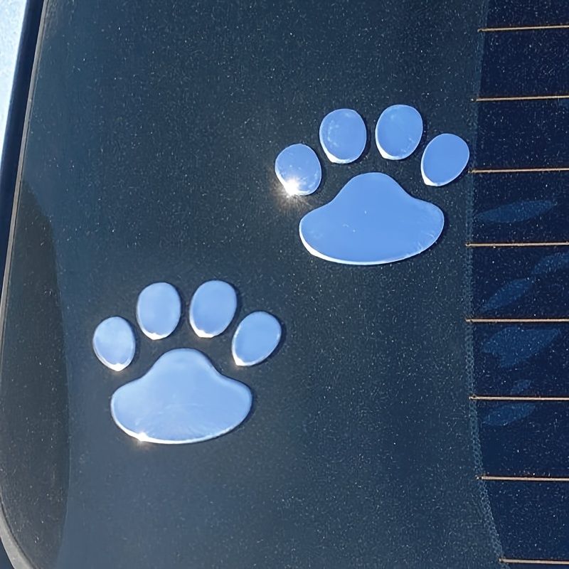 2pcs/set Car Sticker Window Bumper Body Cool Design Paw 3D Animal Dog Cat Footprint Decal PVC Styling Emblem Auto Creative Exterior Accessories