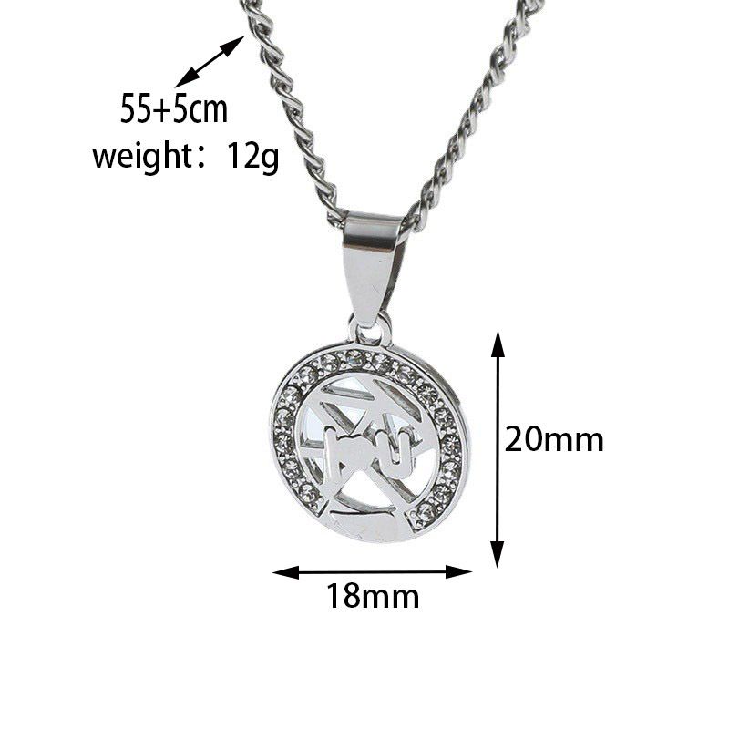 Letter Love Splicing Sun Moon Hollow Pendant Titanium Steel Necklace Men and Women Couple Necklace Pair