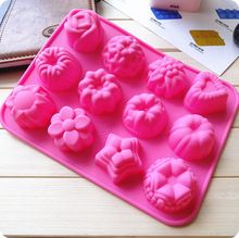 6 Even 3 Groups of Different Flower Type Silicone Cake Mold Soap Mold Jelly Pudding Ice Cream Rice Cake Mold FDA