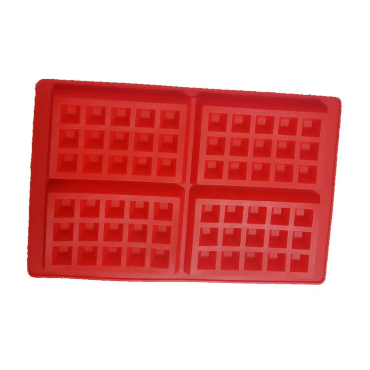 4 Even Square Waffle Silicone Cake Mold Baking Biscuit Mold Muffin Mold Chocolate