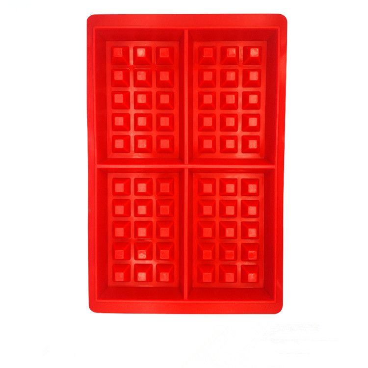 4 Even Square Waffle Silicone Cake Mold Baking Biscuit Mold Muffin Mold Chocolate