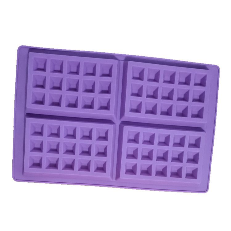 4 Even Square Waffle Silicone Cake Mold Baking Biscuit Mold Muffin Mold Chocolate