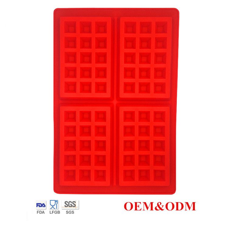 4 Even Square Waffle Silicone Cake Mold Baking Biscuit Mold Muffin Mold Chocolate