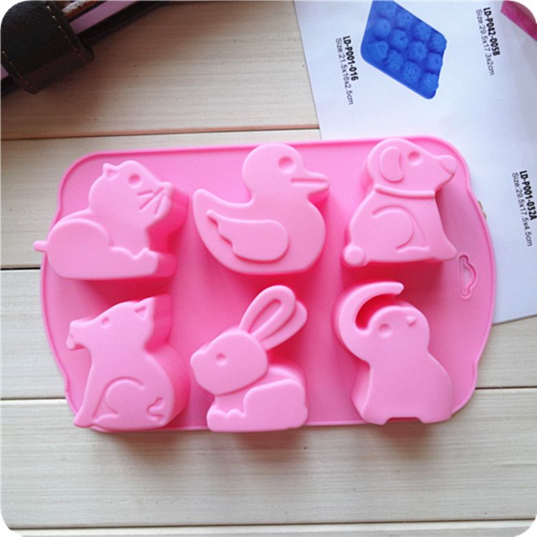 Silicone Cake Mold 6 Even Like Rabbit Dog Chocolate Mold Jelly Mold Animal