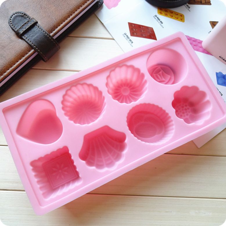 Silicone Cake Mold 8 Even Flower-shaped Right Lower Love Ice Cream Mold Pudding Ice Cream Moon Cake Mold
